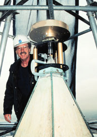 NGS Employee Roy Anderson atop Washington Monument