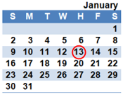 January 2011 Calendar
