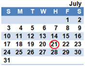 July 2011 Calendar