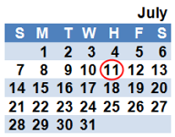 July 2013 Calendar